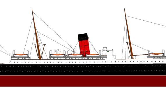 Корабль RMS Carpathia [Ocean Liner] (1912) - чертежи, габариты, рисунки